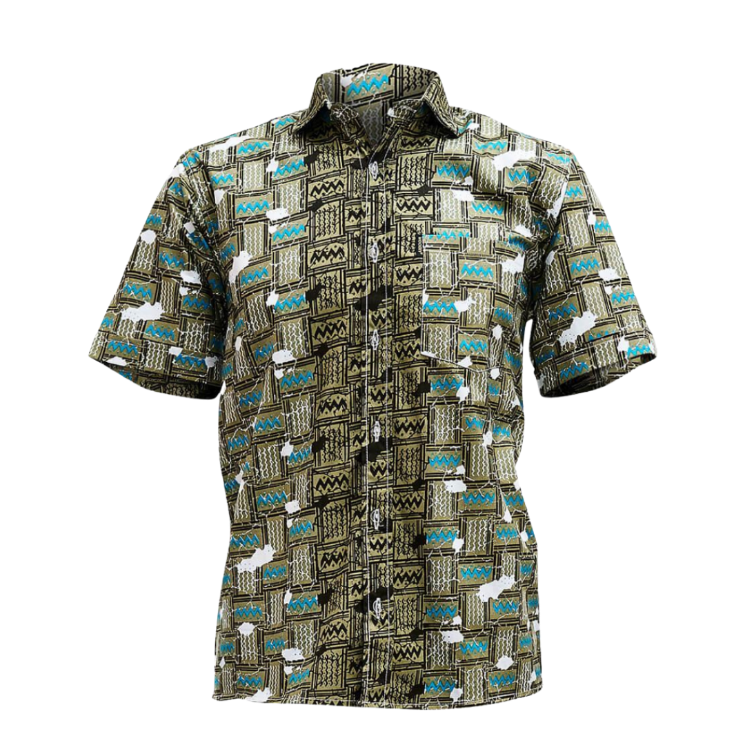 Short Sleeve Africa Print Shirt